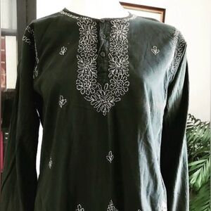 YAYA embroidered cotton boho tunic